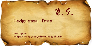 Medgyessy Irma névjegykártya